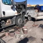 a truck with a broken engine